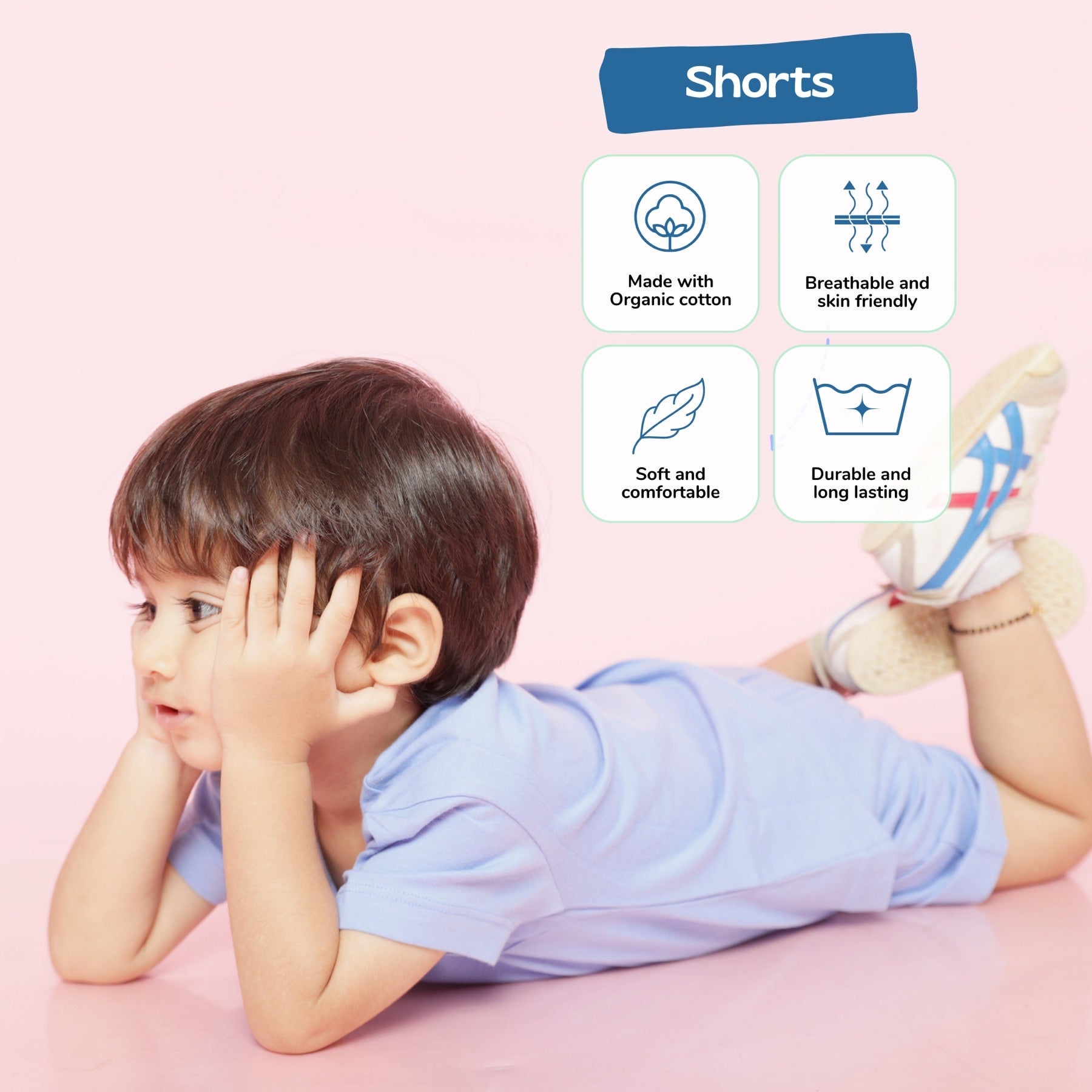Unisex Organic Cotton Shorts - Cornflower Blue | Verified Sustainable by Brown Living™