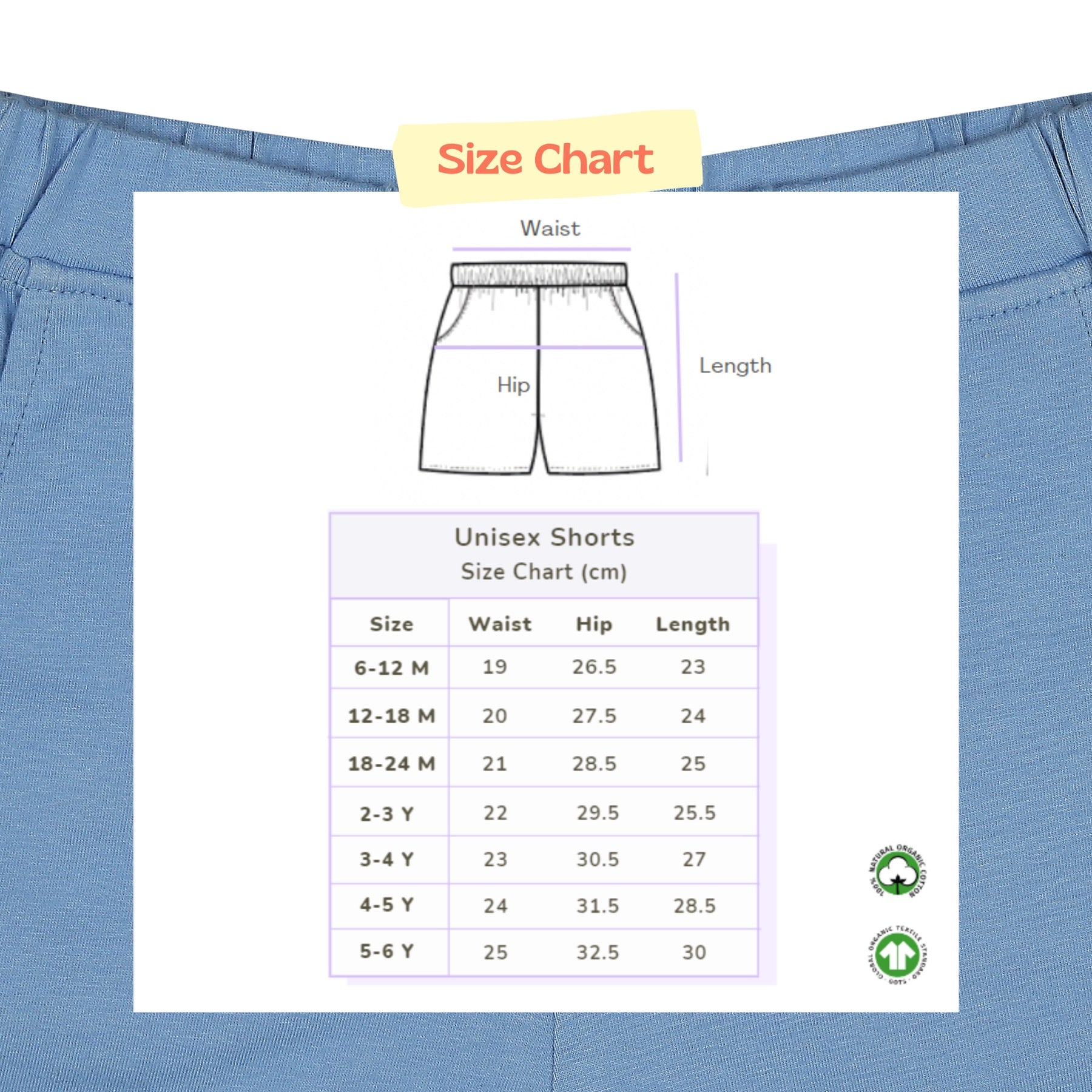 Unisex Organic Cotton Shorts - Cornflower Blue | Verified Sustainable by Brown Living™