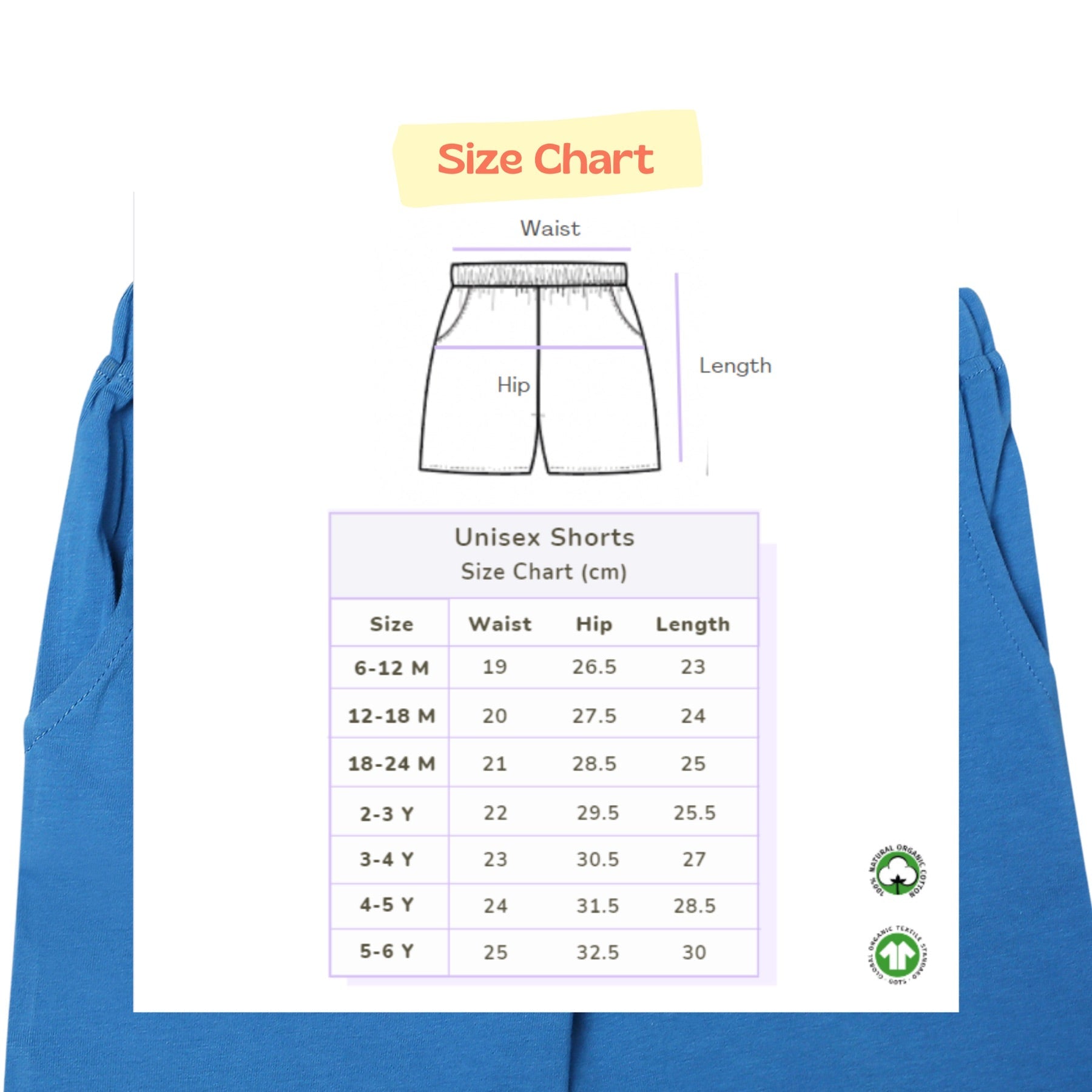 Unisex Organic Cotton Shorts - Deep Water Blue | Verified Sustainable by Brown Living™