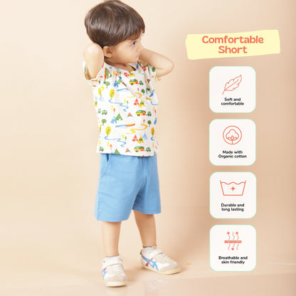 Unisex Organic Cotton Shorts - Deep Water Blue | Verified Sustainable by Brown Living™