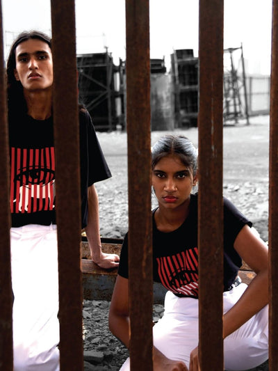 Unisex T-shirt | Eye Of The Tiger Tee | 100% Cotton Bio - Washed Fabric – Womens T-Shirt on Brown Living™. SKU: MET - M. Img 2.