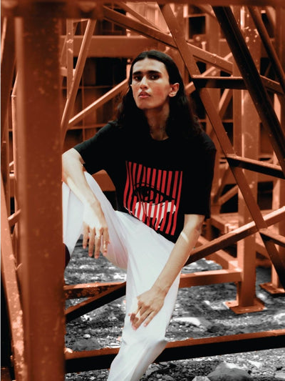 Unisex T-shirt | Eye Of The Tiger Tee | 100% Cotton Bio - Washed Fabric – Womens T-Shirt on Brown Living™. SKU: MET - M. Img 3.