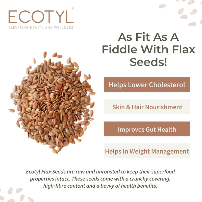 Buy Unroasted Flax Seeds - Set of 2 | For Heart and Hair Health | 2 x 200g | Shop Verified Sustainable Dried Fruits, Nuts & Seeds on Brown Living™