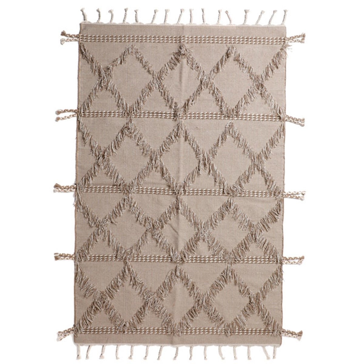 Unshorn Cotton Rug With Braids (Large) | Verified Sustainable by Brown Living™