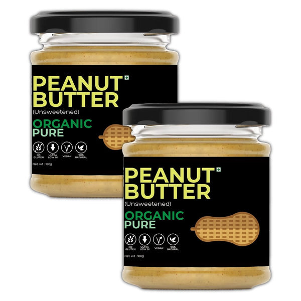 Buy Unsweetened Organic Peanut Butter-180g (Pack of 2) | Shop Verified Sustainable Jams & Spreads on Brown Living™