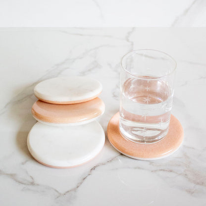 Up - down Marble Coaster - Set of 6 | Verified Sustainable by Brown Living™