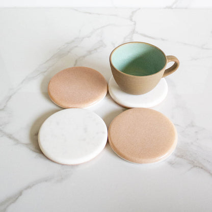 Up - down Marble Coaster - Set of 6 | Verified Sustainable by Brown Living™