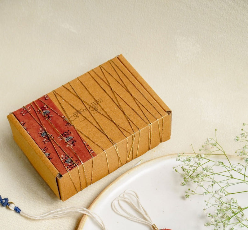 Buy Upcycled Ajrakh Rakhis - Set of 3 | Shop Verified Sustainable Products on Brown Living