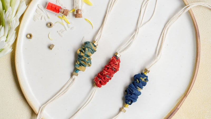 Buy Upcycled Ajrakh Rakhis - Set of 3 | Shop Verified Sustainable Products on Brown Living