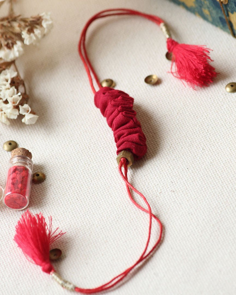 Buy Upcycled Artisanal Rakhi- Traditional Dark Red | Shop Verified Sustainable Products on Brown Living