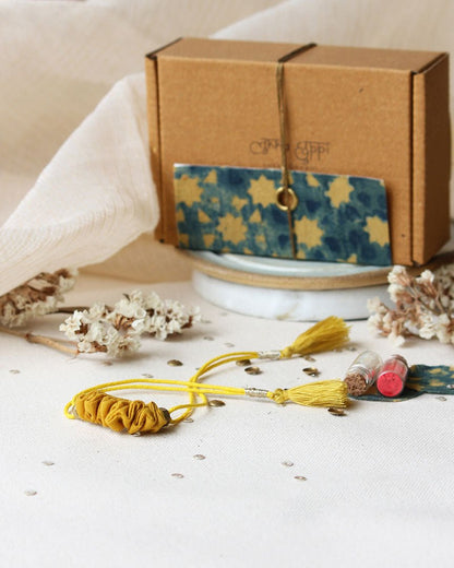 Upcycled Artisanal Rakhi - Traditional Turmeric Yellow | Verified Sustainable by Brown Living™