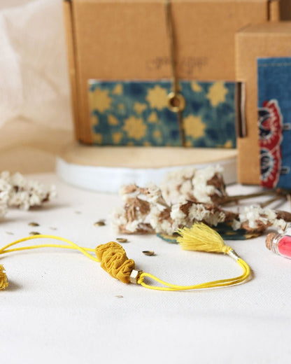 Upcycled Artisanal Rakhi - Traditional Turmeric Yellow | Verified Sustainable by Brown Living™