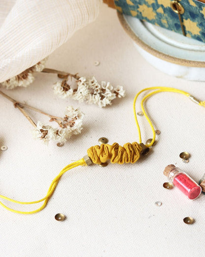 Upcycled Artisanal Rakhi - Traditional Turmeric Yellow | Verified Sustainable by Brown Living™