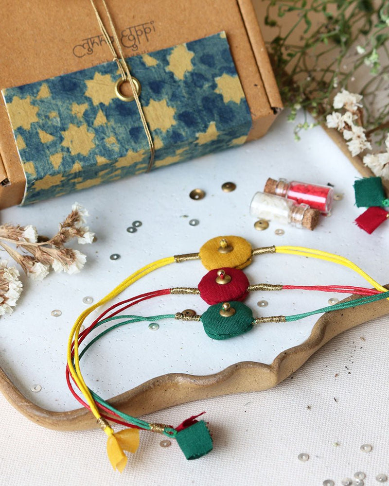 Buy Upcycled Artisanal Rakhis - Set of 3 | Shop Verified Sustainable Products on Brown Living