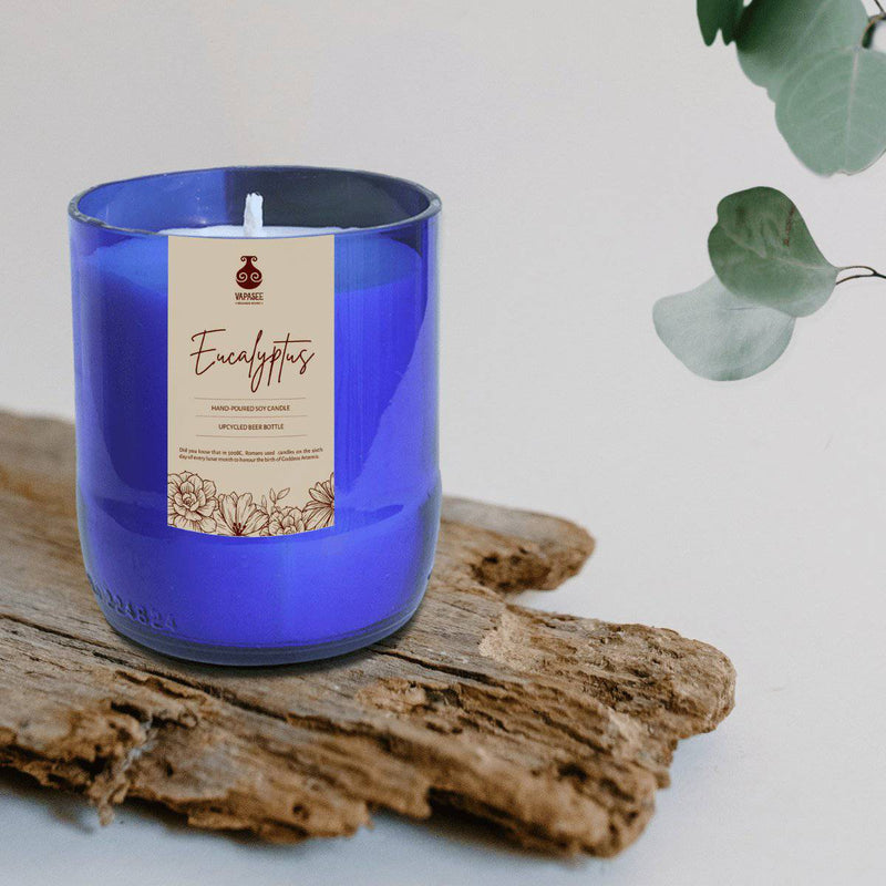 Buy Upcycled Beer Bottle Eucalyptus Soy Wax Candle | Shop Verified Sustainable Candles & Fragrances on Brown Living™