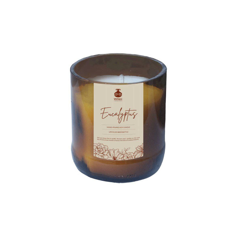 Buy Upcycled Beer Bottle Eucalyptus Soy Wax Candle | Shop Verified Sustainable Candles & Fragrances on Brown Living™