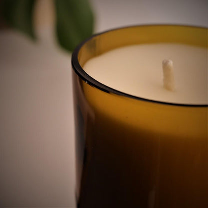 Upcycled Beer Bottle Soy Wax Rose & Earthy Candle | Verified Sustainable by Brown Living™