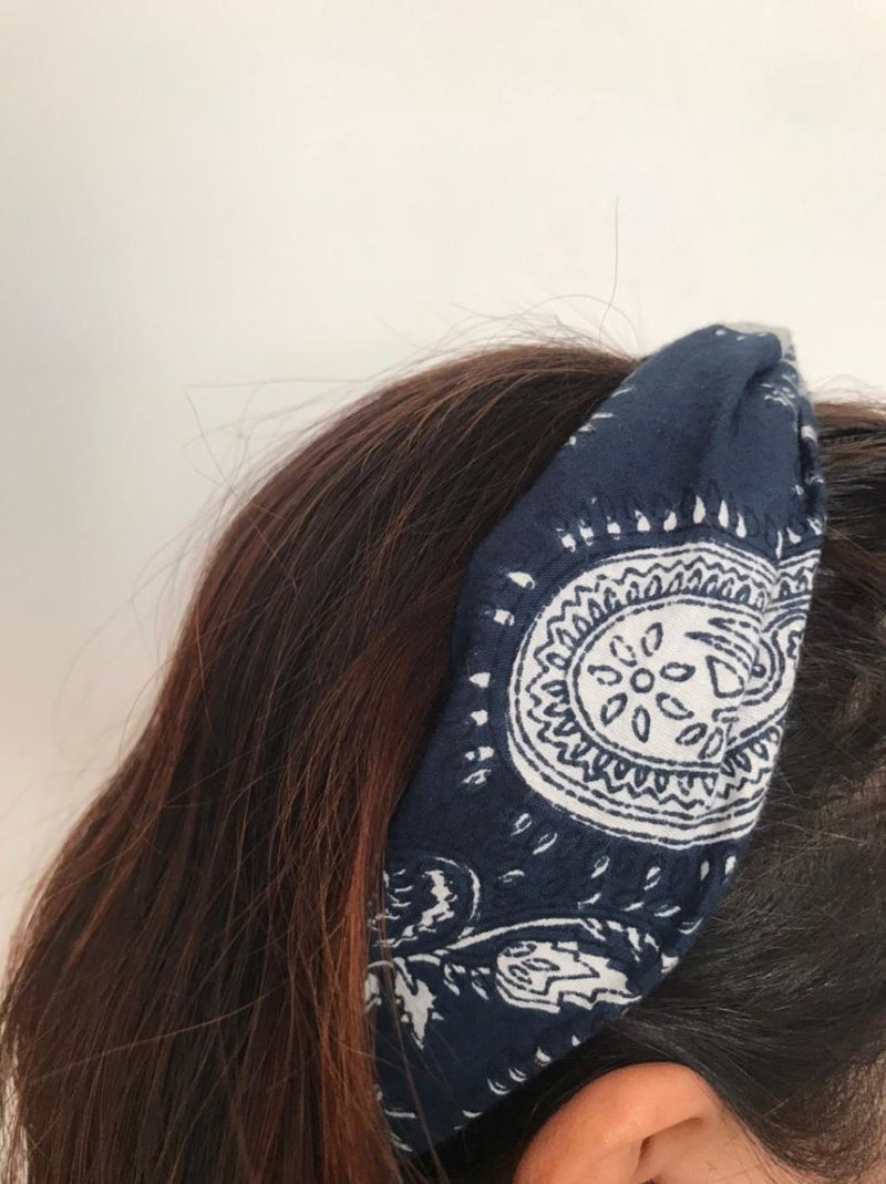 Buy Upcycled Dark Blue Turban Hairband | Shop Verified Sustainable Products on Brown Living