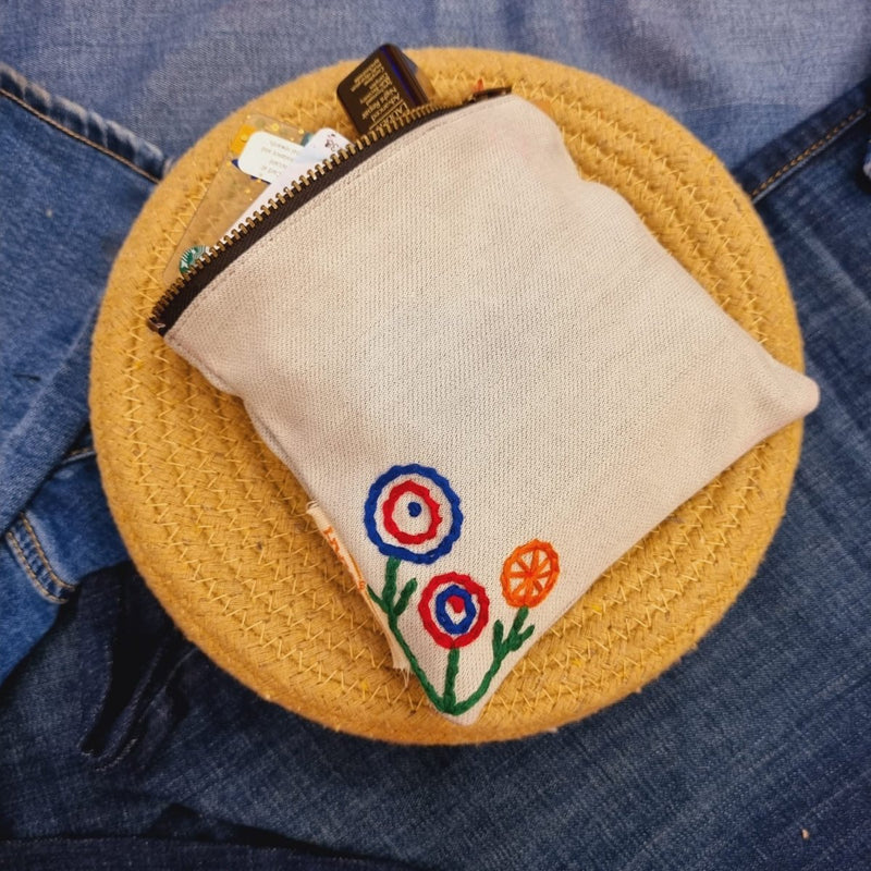 Buy Upcycled Denim Pocket | Hand Embroidered | Shop Verified Sustainable Gift Bags on Brown Living™