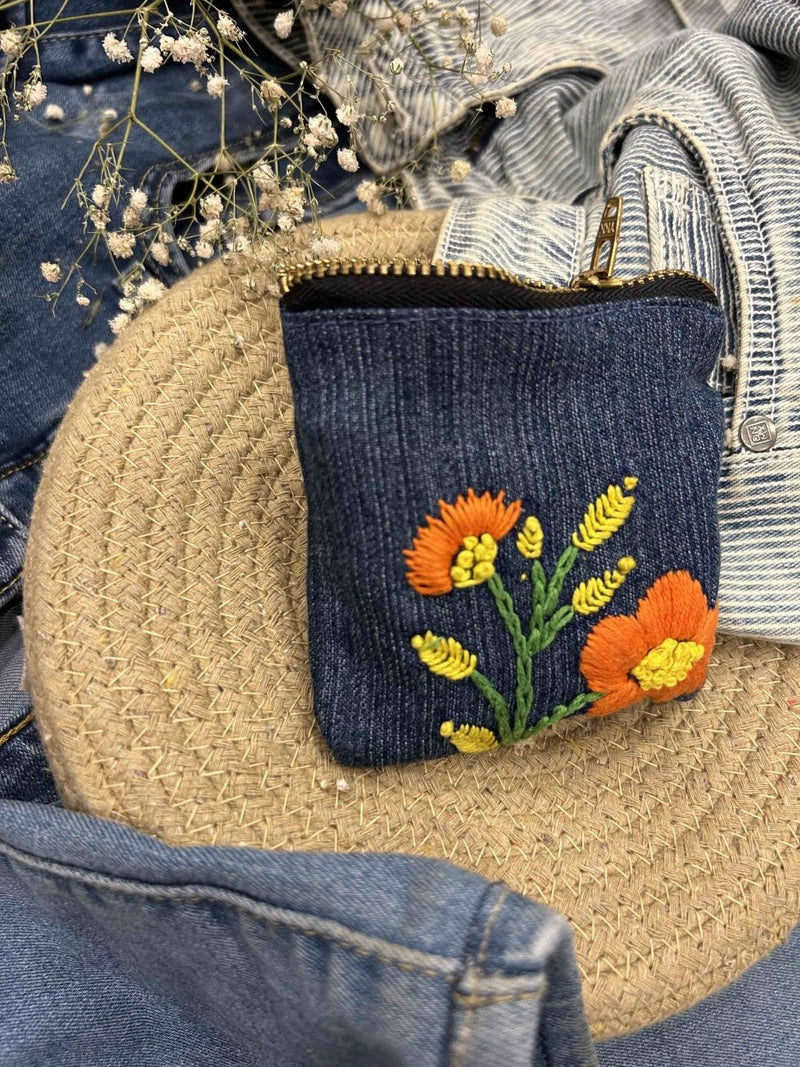 Buy Upcycled Denim Pocket | Hand Embroidered | Shop Verified Sustainable Products on Brown Living