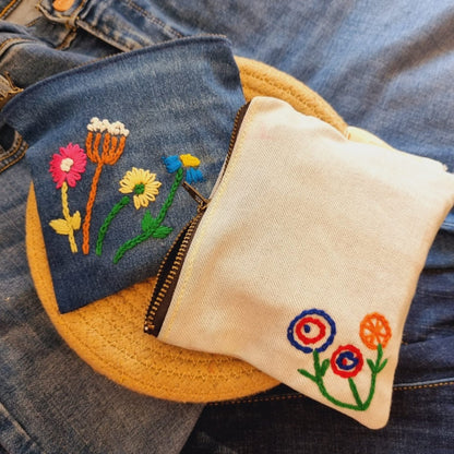 Upcycled Denim Pockets Combo | Set of 2 | Hand Embroidered | Verified Sustainable by Brown Living™