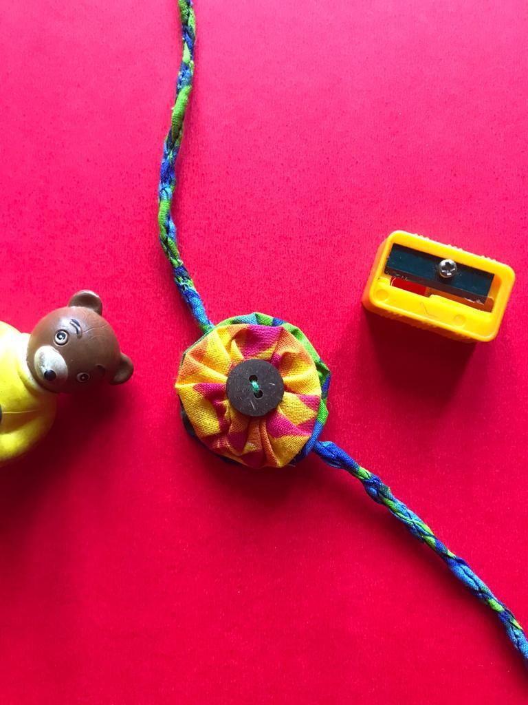 Buy Upcycled Double layer Flower Rakhi - Kids | Shop Verified Sustainable Products on Brown Living