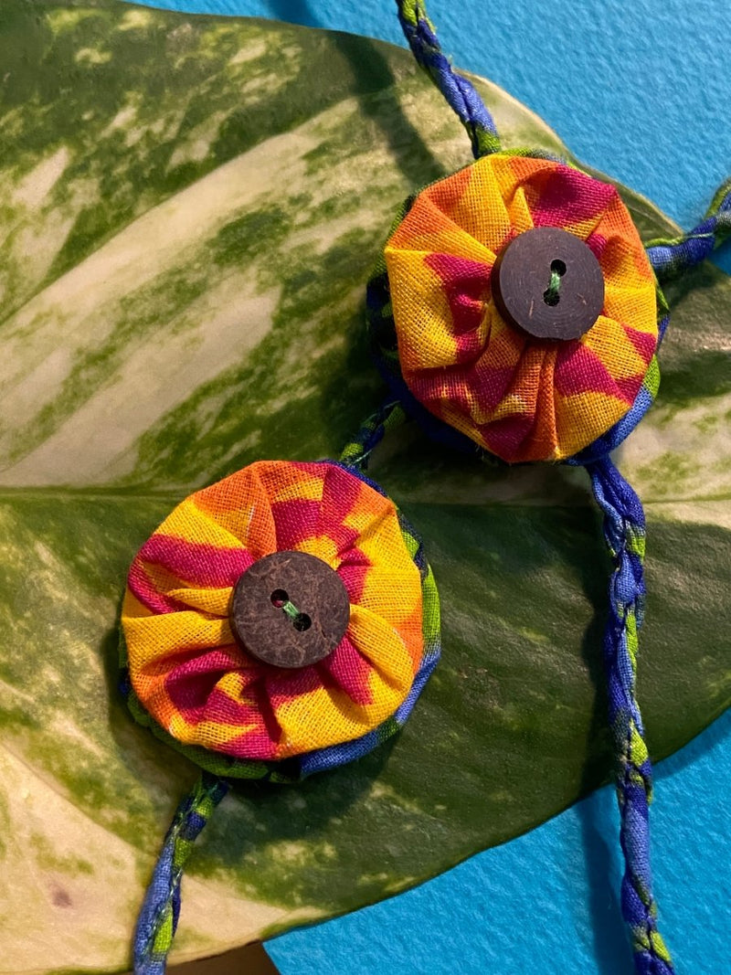 Buy Upcycled Double layer Flower Rakhi - Kids | Shop Verified Sustainable Products on Brown Living