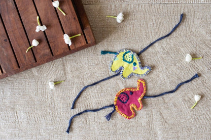 Upcycled Elephant Hand Embroidered Kids Rakhi | Verified Sustainable by Brown Living™