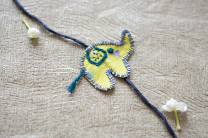 Upcycled Elephant Hand Embroidered Kids Rakhi | Verified Sustainable by Brown Living™