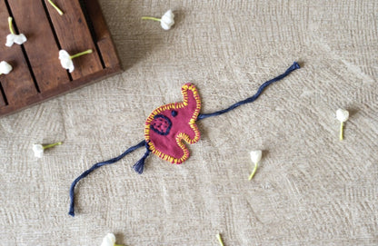 Upcycled Elephant Hand Embroidered Kids Rakhi | Verified Sustainable by Brown Living™