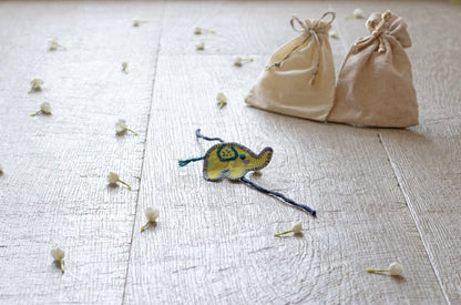 Upcycled Elephant Hand Embroidered Kids Rakhi | Verified Sustainable by Brown Living™