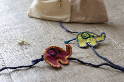 Upcycled Elephant Hand Embroidered Kids Rakhi | Verified Sustainable by Brown Living™