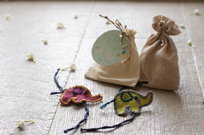 Upcycled Elephant Hand Embroidered Kids Rakhi | Verified Sustainable by Brown Living™