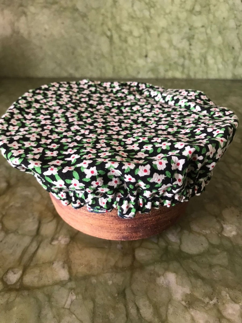 Buy Upcycled Floral Elastic Bowl Cover Set | Shop Verified Sustainable Kitchen Linens on Brown Living™