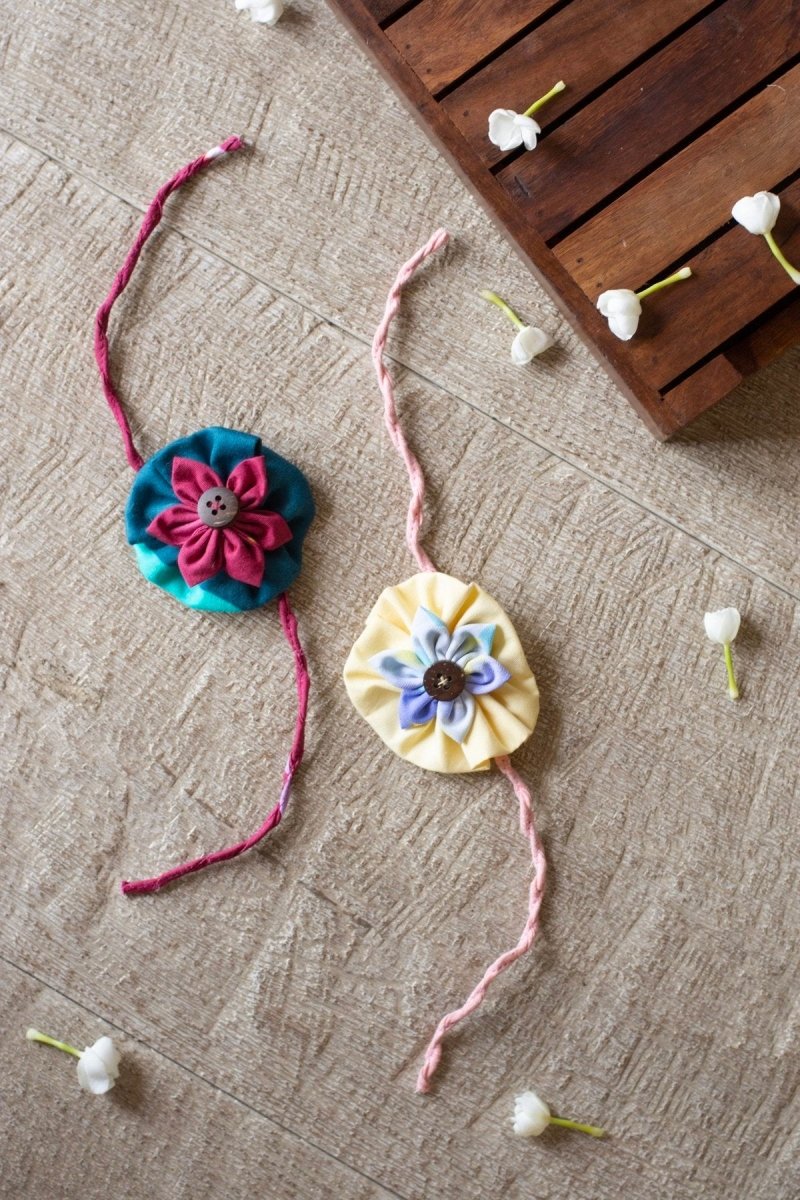 Buy Upcycled Flower Rakhi - For Adults and Kids | Shop Verified Sustainable Rakhi on Brown Living™