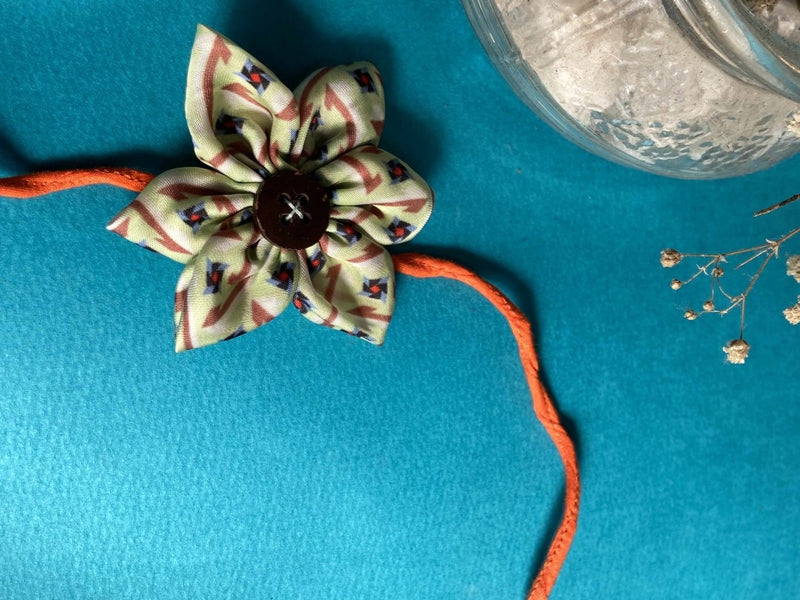 Buy Upcycled Green Petal Flower Rakhi - Adult / Kids | Shop Verified Sustainable Products on Brown Living