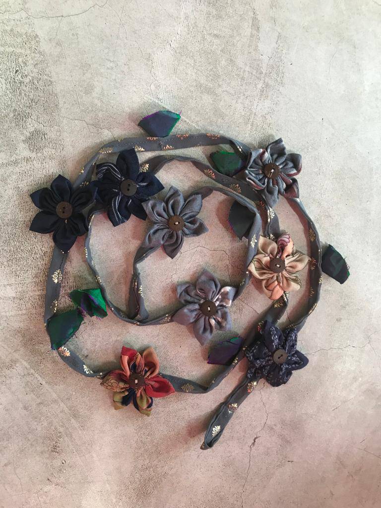 Buy Upcycled Grey Base Flower Garland | Shop Verified Sustainable Decor & Artefacts on Brown Living™