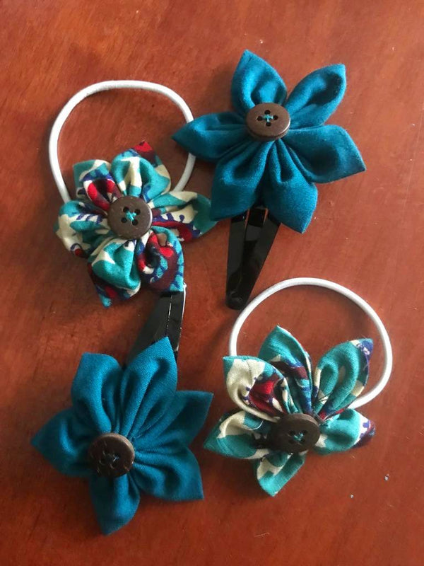 Buy Upcycled Hair Accessories | Set of 4 Clips & Hairband | Shop Verified Sustainable Hair Styling on Brown Living™
