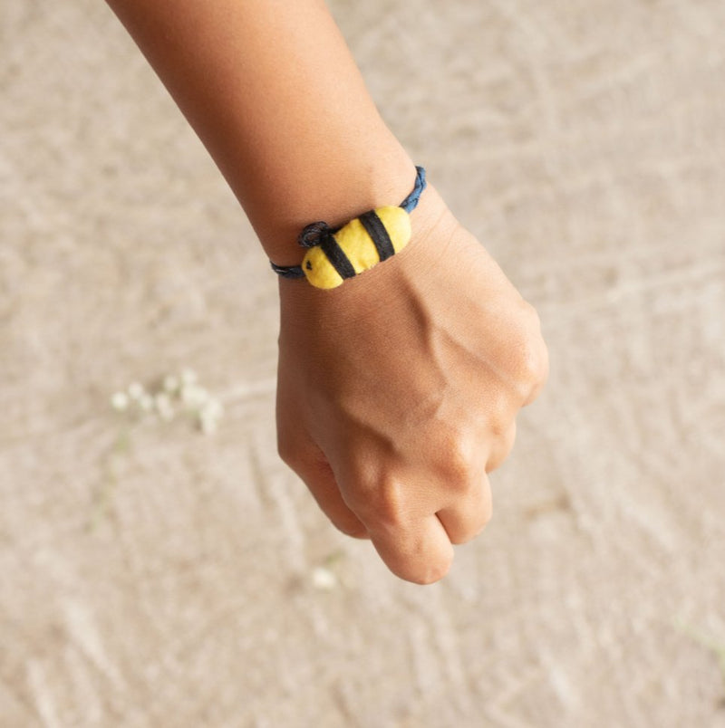Buy Upcycled Hand Stitched Bee Kids Rakhi | Shop Verified Sustainable Products on Brown Living