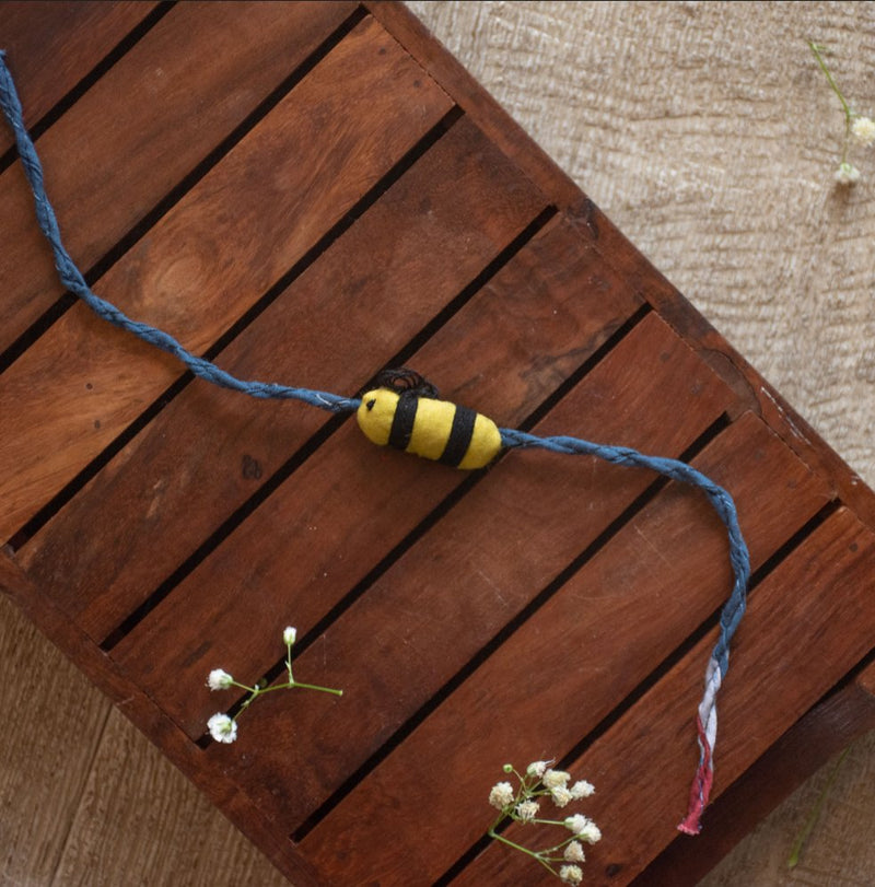 Buy Upcycled Hand Stitched Bee Kids Rakhi | Shop Verified Sustainable Products on Brown Living