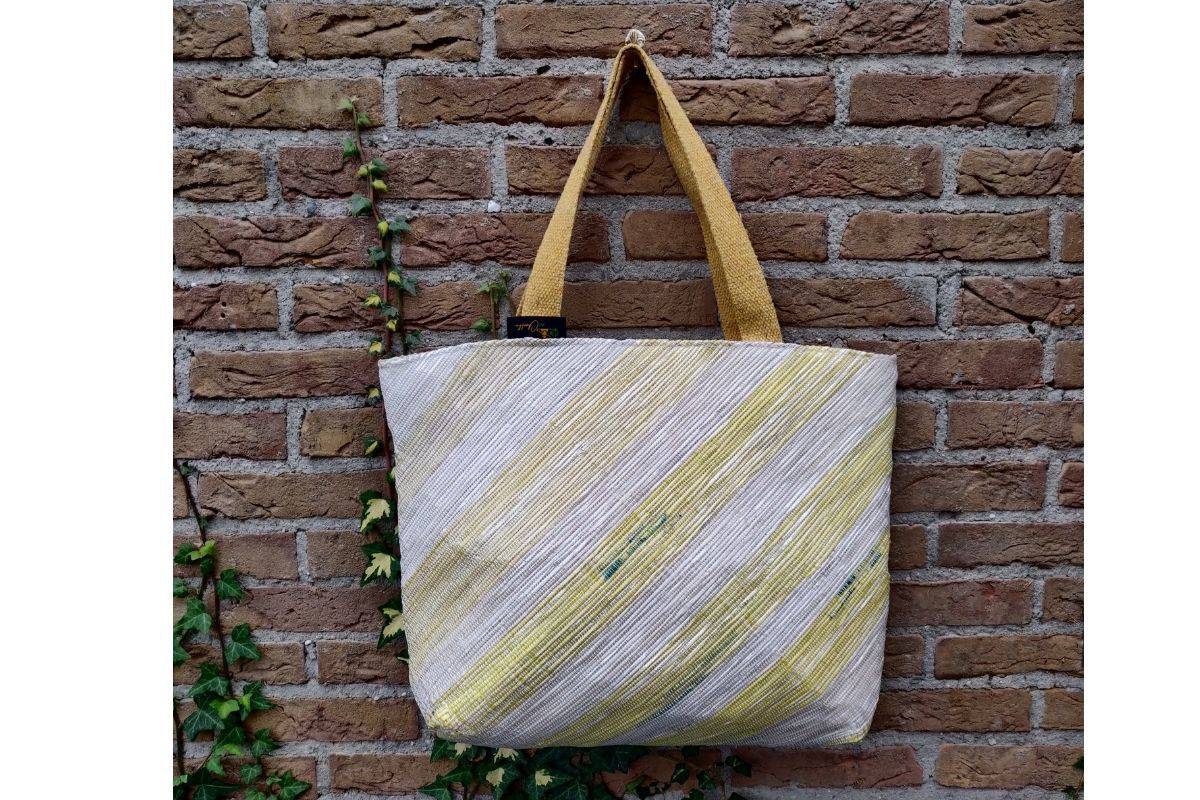 Upcycled Handwoven Beach Bag | Verified Sustainable by Brown Living™