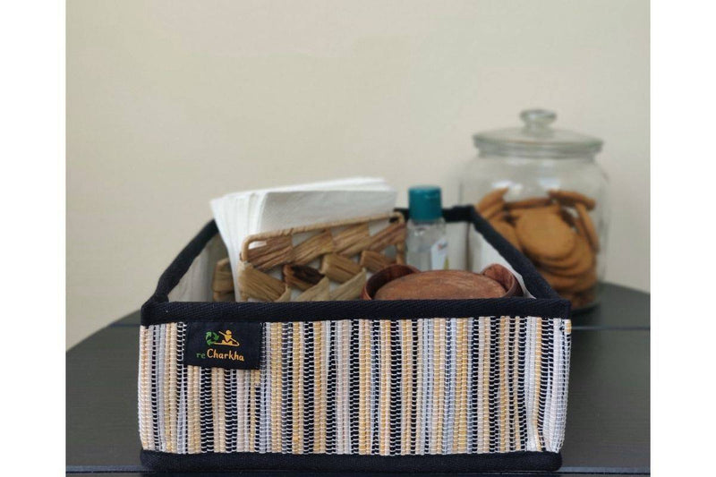 Buy Upcycled Handwoven Collapsible Storage Box Small | Shop Verified Sustainable Organisers on Brown Living™