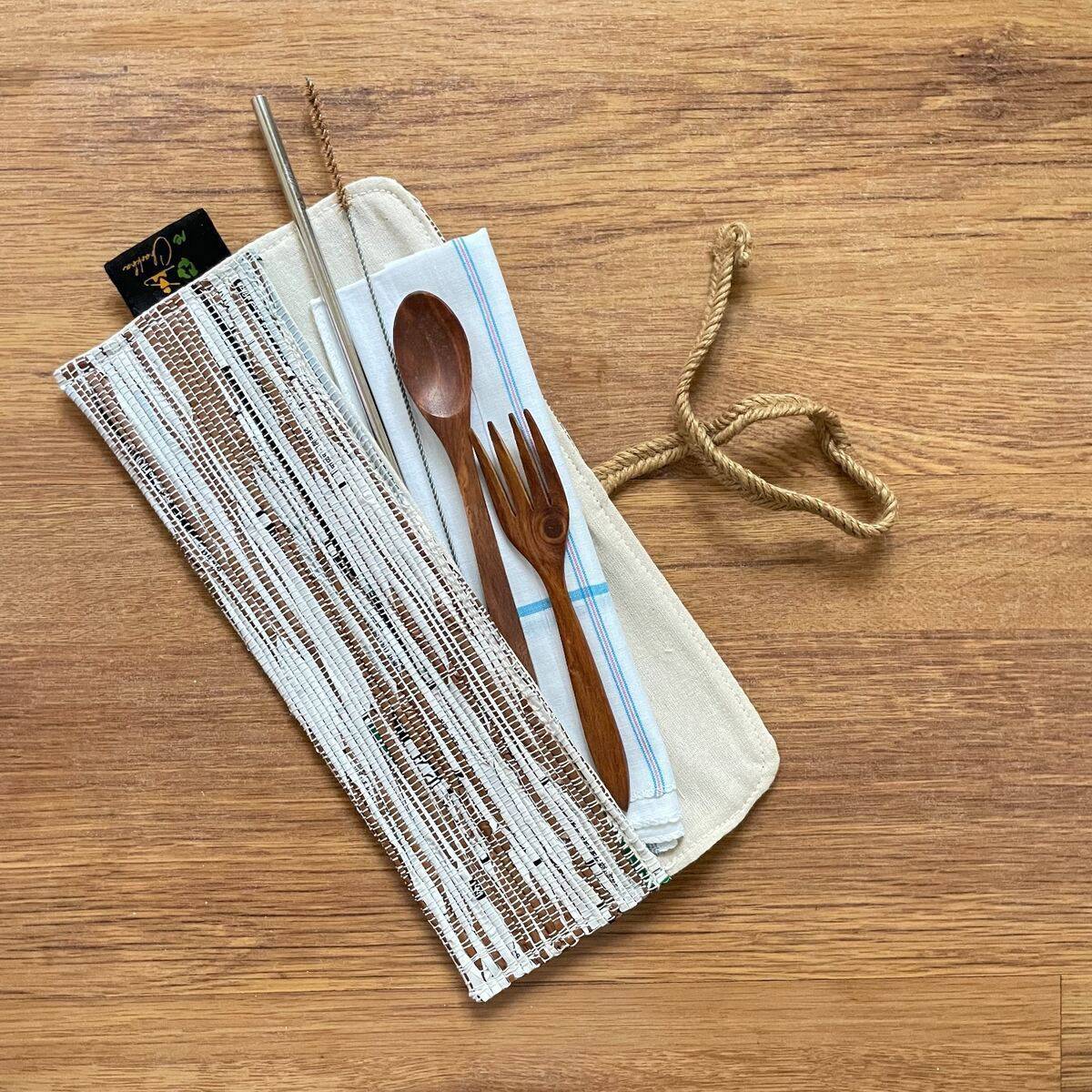 Upcycled - Handwoven Cutlery Kit | Verified Sustainable by Brown Living™