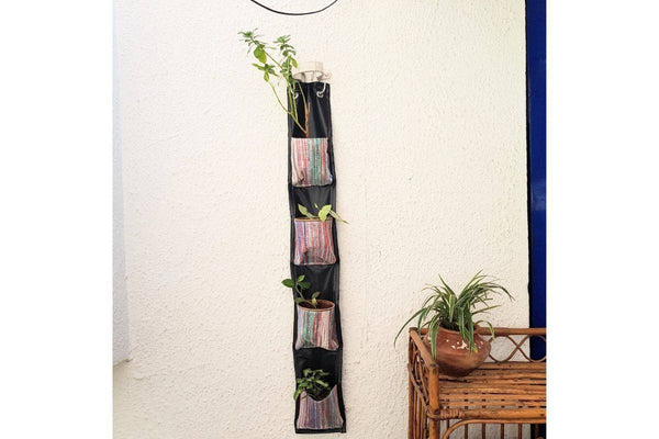 Buy Upcycled Handwoven Indoor Vertical Planter | Shop Verified Sustainable Pots & Planters on Brown Living™
