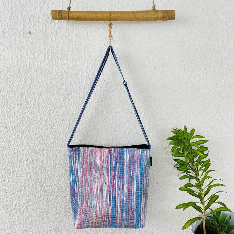 Buy Upcycled Handwoven Jhola With Zip Tote | Shop Verified Sustainable Tote Bag on Brown Living™
