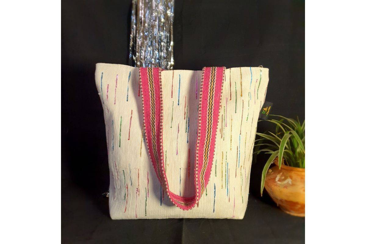 Upcycled Handwoven Shop - N - Go Tote Designer | Verified Sustainable by Brown Living™