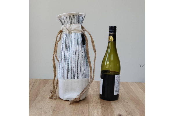 Buy Upcycled Handwoven Wine/Water Bottle Holder | Shop Verified Sustainable Covers & Inserts on Brown Living™
