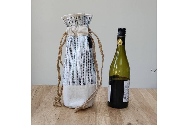 Buy Upcycled Handwoven Wine/Water Bottle Holder | Shop Verified Sustainable Products on Brown Living