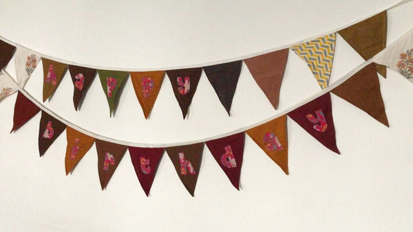 Buy Upcycled Happy Birthday Bunting | Shop Verified Sustainable Decor & Artefacts on Brown Living™