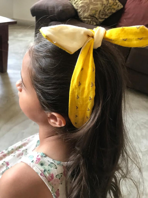 Buy Upcycled Kid's Yellow Turban Hairband | Shop Verified Sustainable Womens Accessories on Brown Living™